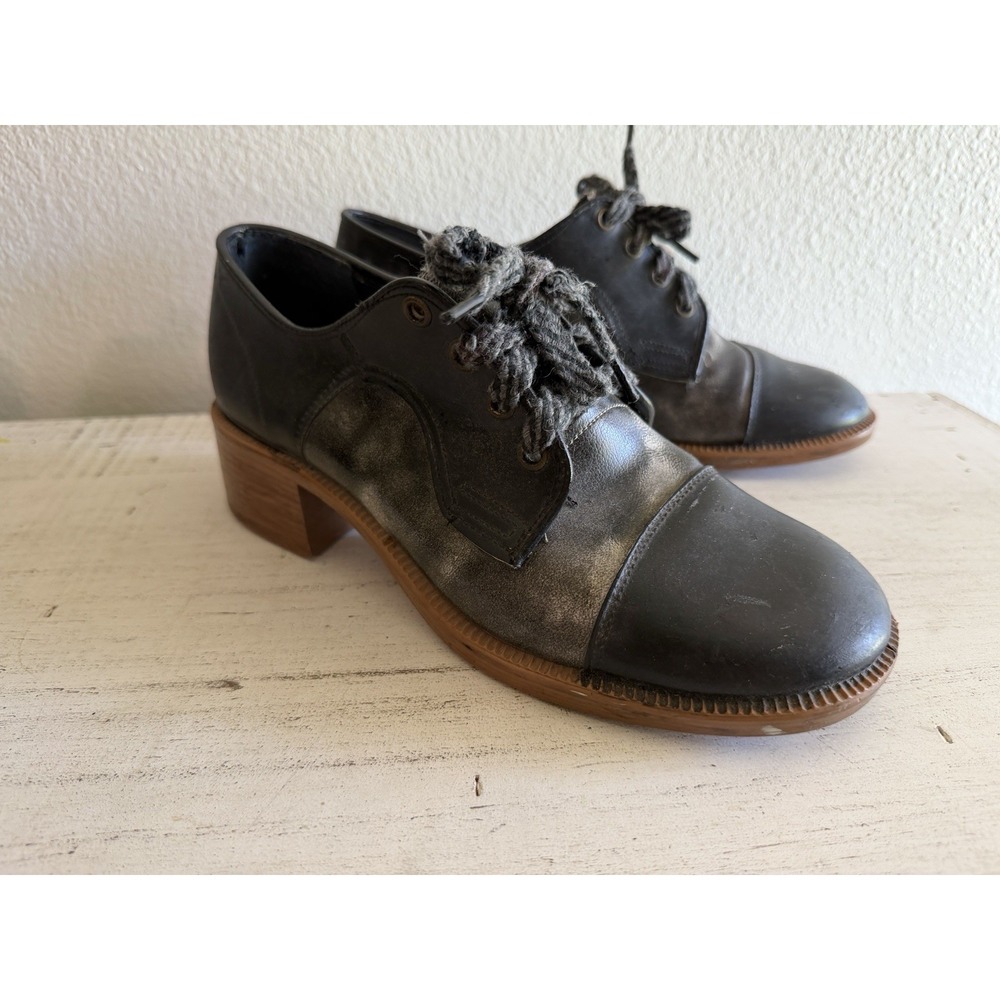 Oxford Two Tone Round Toe Lace Up Swing Shoes for Women Vintage-read See Picture